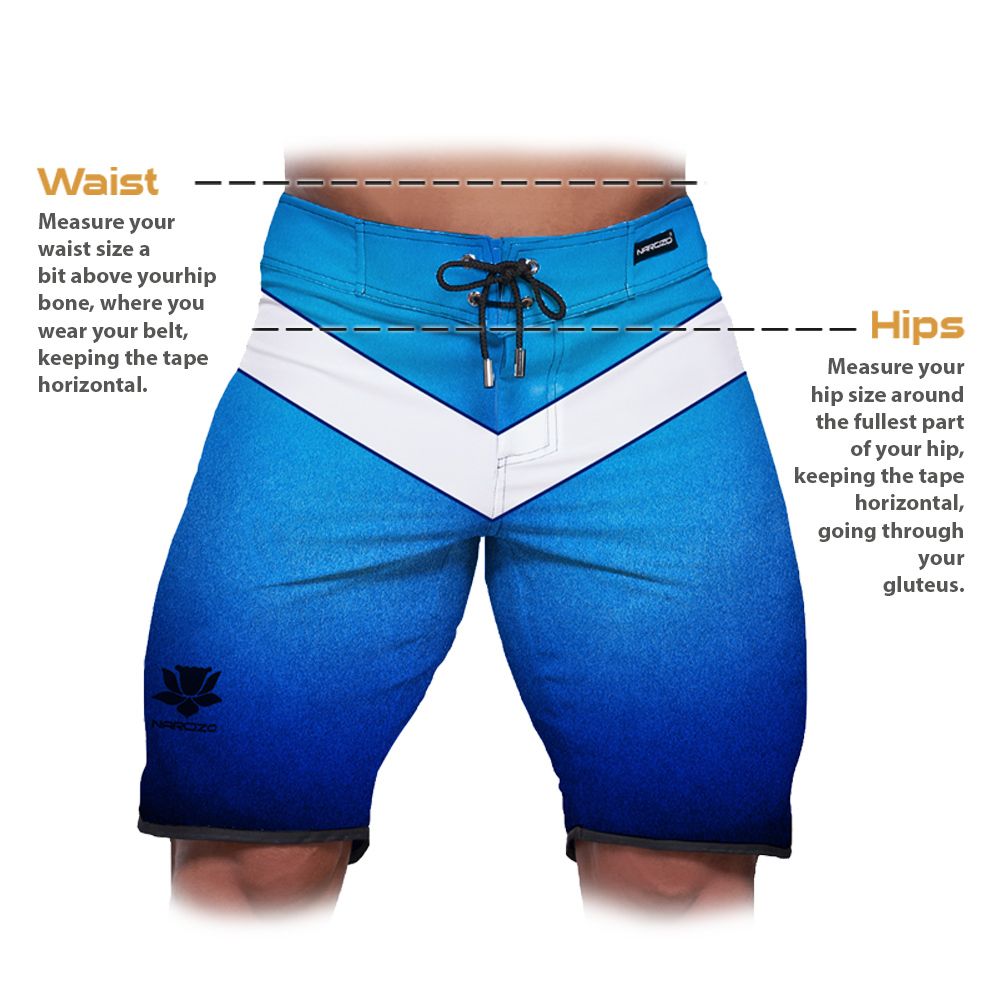 www.narcizo.com - Narcizo Lazurite Design Men's Physique Board Shorts